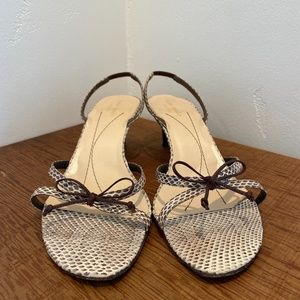 Kate Spade Kitten Heels- Snake Skin Pattern - Tan